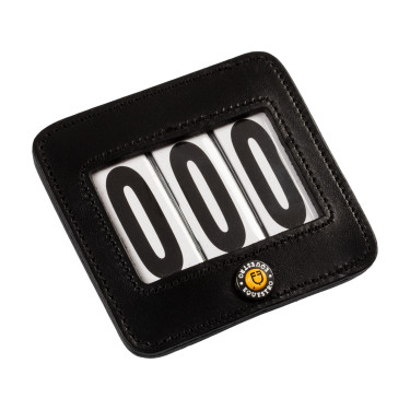 Porte-numéro de concours Equestro 3 chiffres 9×8 cm Noir