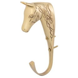 Porte bride de cheval en laiton massif Supreme Doré