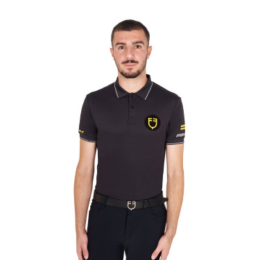 Polo homme Equestro Scuderia manches courtes Noir