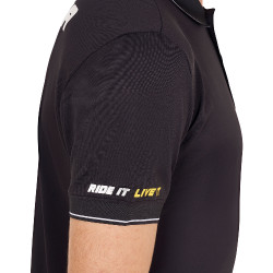 Polo homme Equestro Scuderia manches courtes Noir