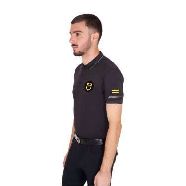 Polo homme Equestro Scuderia manches courtes Noir
