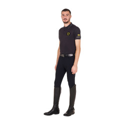 Polo homme Equestro Scuderia manches courtes Noir