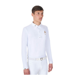 Polo de concours homme manches longues Equestro x FISE Blanc Polo de concours homme manches longues Equestro x FISE Blanc