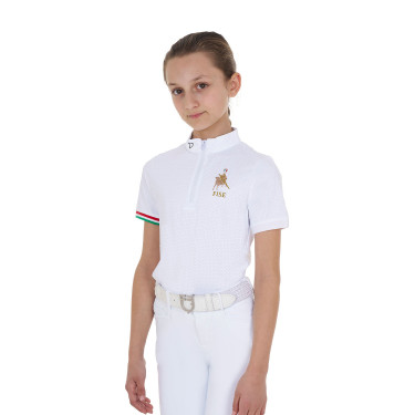 Polo de concours équitation fille zip Equestro FISE