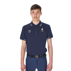 Polo d’entraînement homme Equestro x FISE trois boutons manches courtes Marine blazer Bleu marine Polo d’entraînement homme Equestro x FISE trois boutons manches courtes Marine blazer Bleu marine