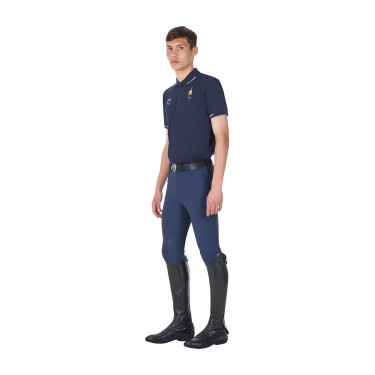 Polo d’entraînement homme Equestro x FISE trois boutons manches courtes Marine blazer Bleu marine Polo d’entraînement homme Equestro x FISE trois boutons manches courtes Marine blazer Bleu marine