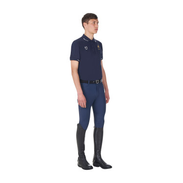 Polo d’entraînement homme Equestro x FISE trois boutons manches courtes Marine blazer Bleu marine Polo d’entraînement homme Equestro x FISE trois boutons manches courtes Marine blazer Bleu marine