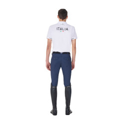 Polo d’entraînement homme Equestro x FISE trois boutons manches courtes Blanc Polo d’entraînement homme Equestro x FISE trois boutons manches courtes Blanc