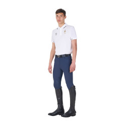 Polo d’entraînement homme Equestro x FISE trois boutons manches courtes Blanc Polo d’entraînement homme Equestro x FISE trois boutons manches courtes Blanc