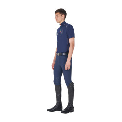 Polo d’entraînement homme Equestro x FISE avec zip drapeau italien manches courtes Marine blazer Bleu marine Polo d’entraînement homme Equestro x FISE avec zip drapeau italien manches courtes Marine blazer Bleu marine