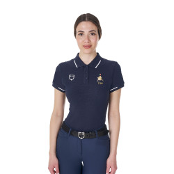 Polo d’équitation femme Equestro x FISE manches courtes