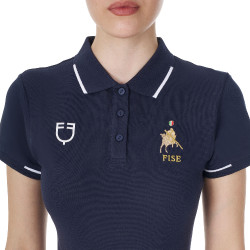 Polo d’équitation femme Equestro x FISE manches courtes