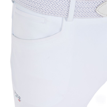 Pantalon d’équitation homme Equestro x FISE grip genoux Blanc Pantalon d’équitation homme Equestro x FISE grip genoux Blanc