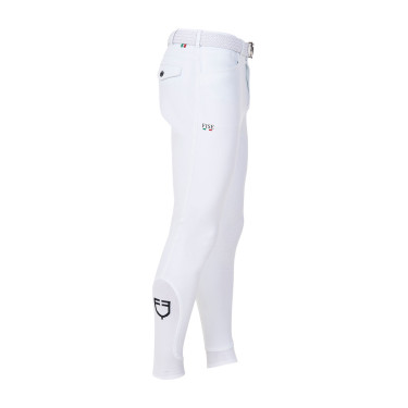 Pantalon d’équitation homme Equestro x FISE full grip Blanc Pantalon d’équitation homme Equestro x FISE full grip Blanc