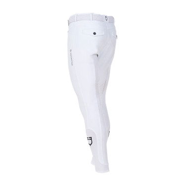 Pantalon d’équitation homme Equestro x FISE full grip Blanc Pantalon d’équitation homme Equestro x FISE full grip Blanc