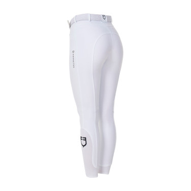 Pantalon d’équitation femme Equestro x FISE grip genoux Blanc