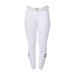 Pantalon d’équitation femme Equestro x FISE full grip Blanc