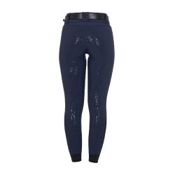 Pantalon d’équitation femme Equestro grip genoux taille haute doublé polaire Marine blazer Bleu marine