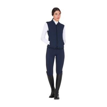 Pantalon d’équitation femme Equestro grip genoux taille haute doublé polaire Marine blazer Bleu marine