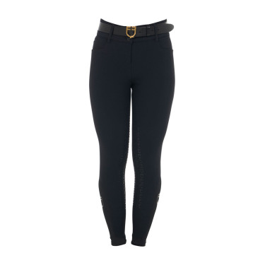 Pantalon d’équitation femme Equestro grip genoux taille haute doublé polaire Noir Pantalon d’équitation femme Equestro grip genoux taille haute doublé polaire Noir