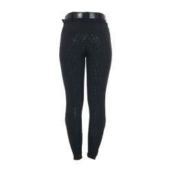 Pantalon d’équitation femme Equestro grip genoux taille haute doublé polaire Noir Pantalon d’équitation femme Equestro grip genoux taille haute doublé polaire Noir
