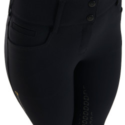 Pantalon d’équitation femme Equestro grip genoux taille haute doublé polaire Noir Pantalon d’équitation femme Equestro grip genoux taille haute doublé polaire Noir