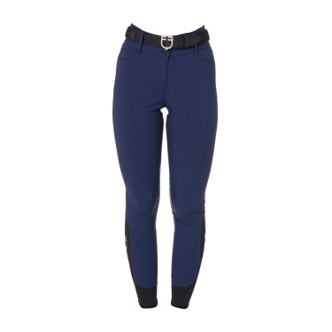Pantalon d’équitation femme Equestro grip genoux taille haute Marine blazer Bleu marine