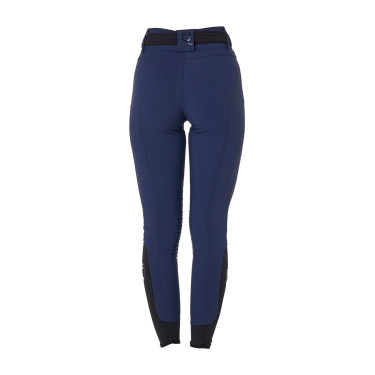 Pantalon d’équitation femme Equestro grip genoux taille haute Marine blazer Bleu marine