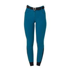 Pantalon d’équitation femme taille haute Equestro, grip genoux