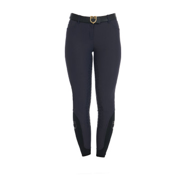 Pantalon d’équitation femme Equestro full grip taille haute doublé polaire Marine blazer Bleu marine