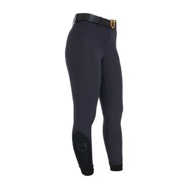 Pantalon d’équitation femme Equestro full grip taille haute doublé polaire Marine blazer Bleu marine