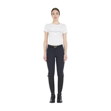 Pantalon d’équitation femme Equestro full grip taille haute doublé polaire Marine blazer Bleu marine