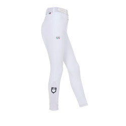 Pantalon d’équitation enfant unisexe Equestro x FISE grip genoux Blanc Pantalon d’équitation enfant unisexe Equestro x FISE grip genoux Blanc