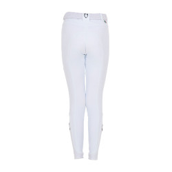 Pantalon d’équitation enfant unisexe Equestro x FISE grip genoux Blanc Pantalon d’équitation enfant unisexe Equestro x FISE grip genoux Blanc