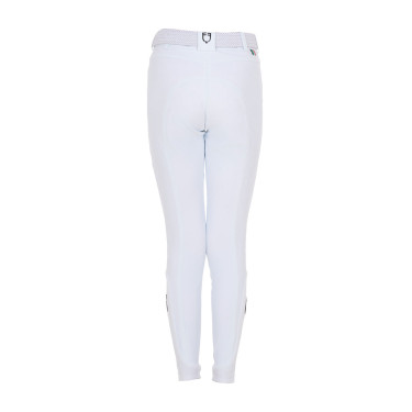 Pantalon d’équitation enfant unisexe Equestro x FISE grip genoux Blanc Pantalon d’équitation enfant unisexe Equestro x FISE grip genoux Blanc