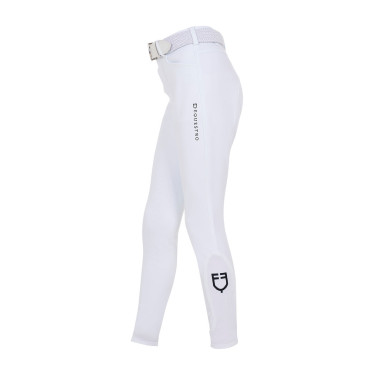 Pantalon d’équitation enfant unisexe Equestro x FISE grip genoux Blanc Pantalon d’équitation enfant unisexe Equestro x FISE grip genoux Blanc