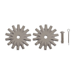 Paires de roues d'éperons Pool's avec rivets 303B Argent