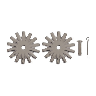Paires de roues d'éperons Pool's avec rivets 303B Argent