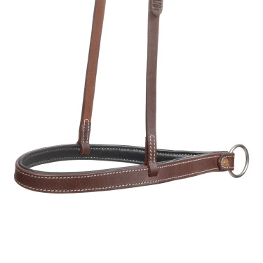 Muserolle rembourrée en cuir Pool’s Huilé Marron