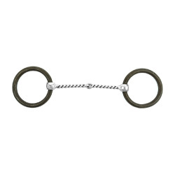 Mors d’équitation western inox bruni à anneaux Pool’s