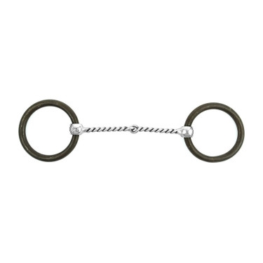 Mors d’équitation western inox bruni à anneaux Pool’s
