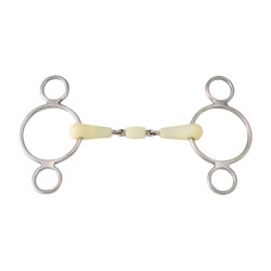 Mors d’équitation Pessoa 3 anneaux double brisure inox