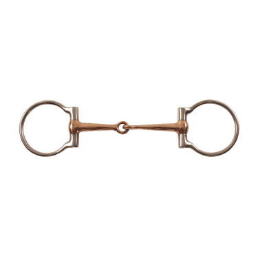 Mors d’équitation western D inox avec canon cuivre Mors d’équitation western D inox avec canon cuivre