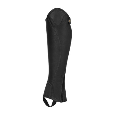 Mini-chaps unisexes Equestro en cuir souple avec zip latéral Noir Mini-chaps unisexes Equestro en cuir souple avec zip latéral Noir