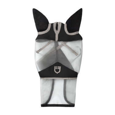 Masque anti-mouches Equestro complet avec logo Gris