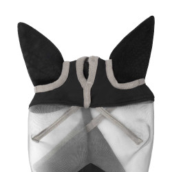 Masque anti-mouches Equestro complet avec logo Gris