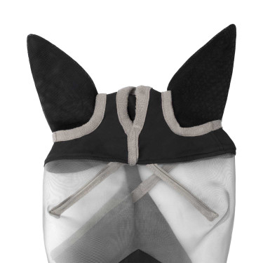 Masque anti-mouches Equestro complet avec logo Gris