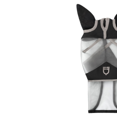 Masque anti-mouches Equestro complet avec logo Gris