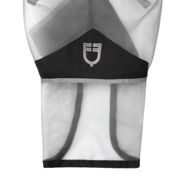 Masque anti-mouches Equestro complet avec logo Gris