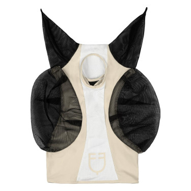 Masque anti-mouches Equestro bicolore en mesh After glow / blanc brillant Masque anti-mouches Equestro bicolore en mesh After glow / blanc brillant